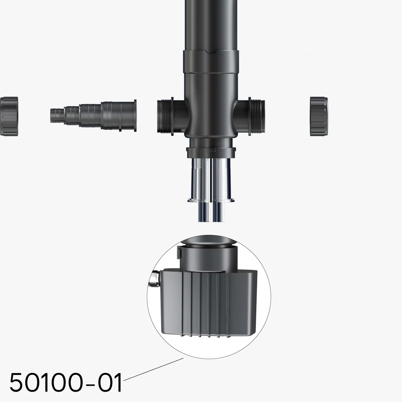 SunSun Ersatzteil für CUV-155 Teichklärer – Anschlusseinheit – für Teichfilter, UV Leuchtmittel, UVC Klärer Zubehör