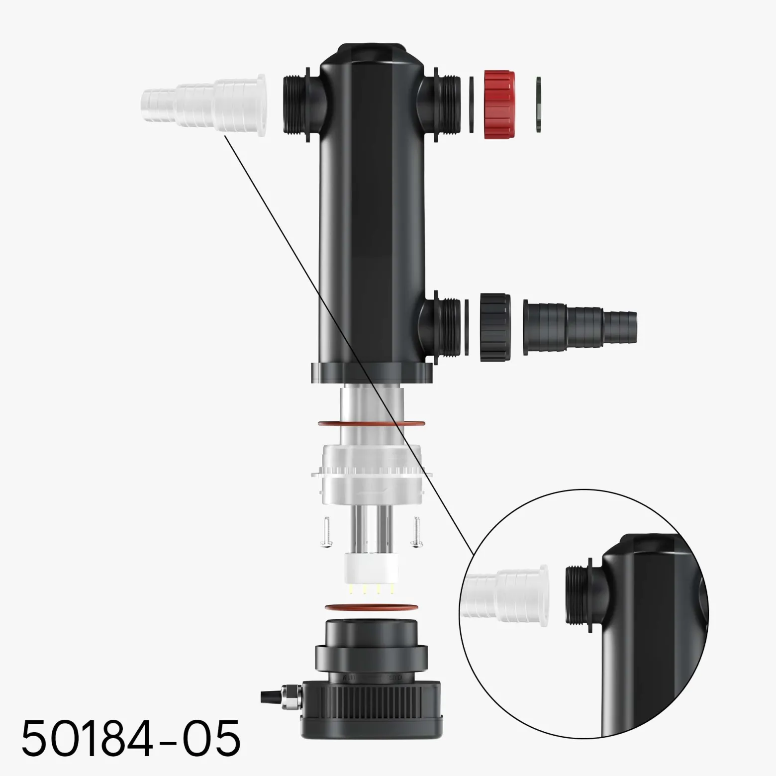 SunSun Ersatzteil für CUV-324 Teichklärer – Durchflussmesser – für Teichfilter, UV Leuchtmittel, UVC Klärer Zubehör
