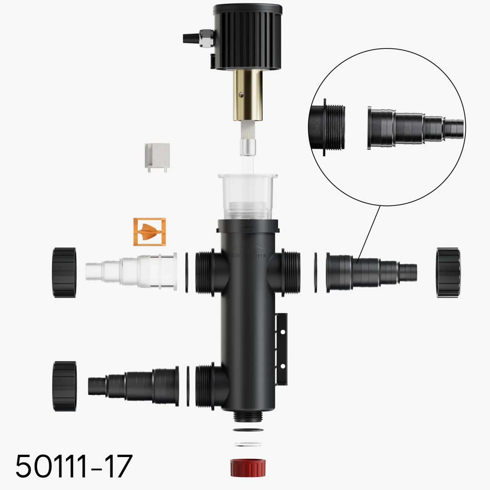 SunSun Ersatzteil für CUV-209 Teichklärer – Schlauchstufentülle – für Teichfilter, UV Leuchtmittel, UVC Klärer Zubehör