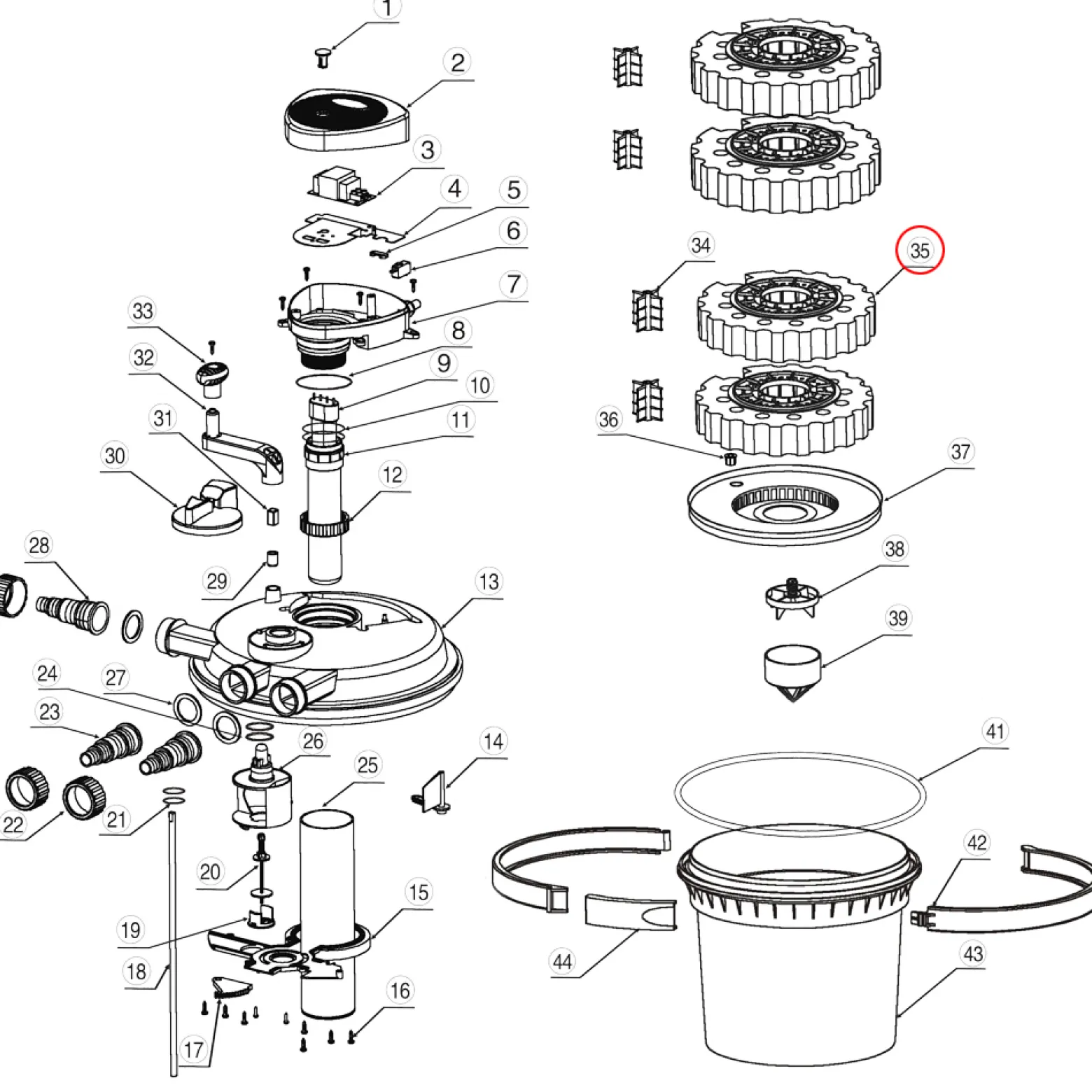 SunSun Ersatzteil für Druckteichfilter CPF-2500 Schwamm gelb, effiziente Teichfilteranlage 6000 l/h, Teichdruckfilter mit UVC-Lampe