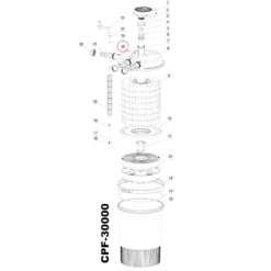 SunSun Ersatzteil für Druckteichfilter CPF-20000 Dichtungsring, Teichdruckfilter UVC-Lampe, effiziente Teichfilteranlage