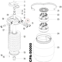 SunSun Ersatzteil für Druckteichfilter CPF-20000 Dichtungsring, Teichdruckfilter UVC-Lampe, effiziente Teichfilteranlage