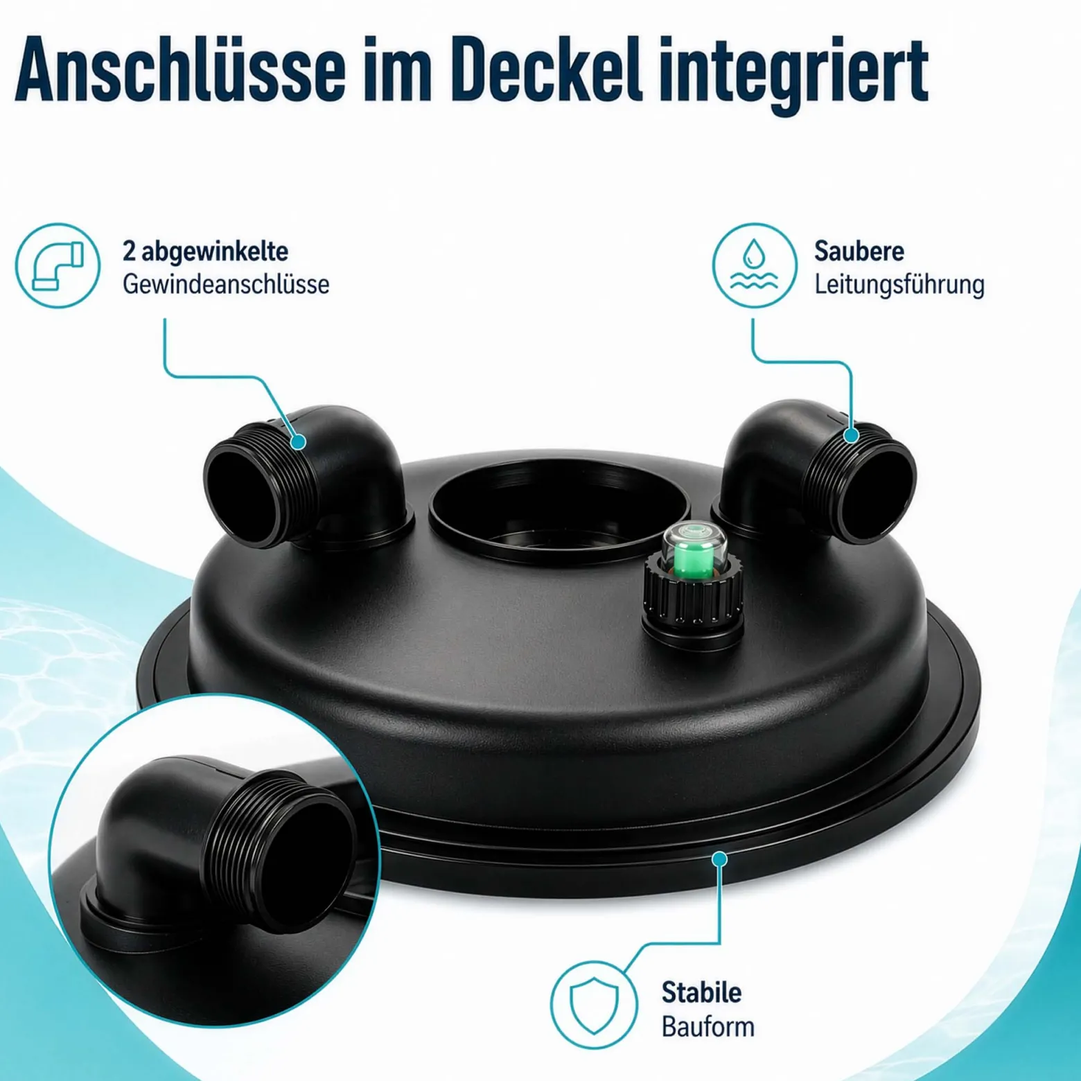 SunSun Ersatzteil für Druckteichfilter CPF-280 Deckel, Teichdruckfilter UVC-Lampe 11 W, 9000 l/h Teichfilteranlage, effiziente Wasserfilterung