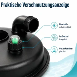 SunSun Ersatzteil für Druckteichfilter CPF-280 Deckel, Teichdruckfilter UVC-Lampe 11 W, 9000 l/h Teichfilteranlage, effiziente Wasserfilterung