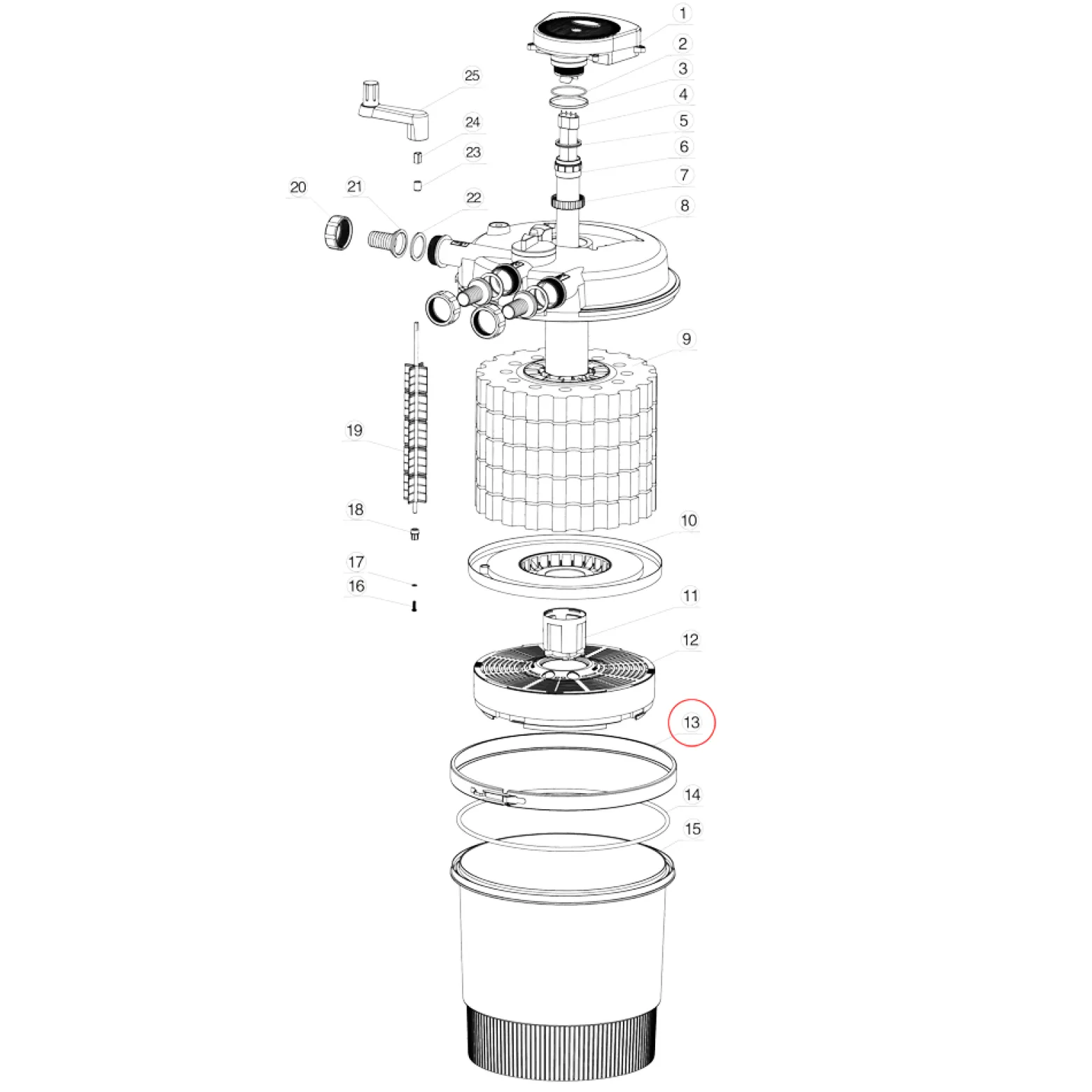 SunSun Ersatzteil für Druckteichfilter CPF-20000/30000/50000 Außenklammer, Teichdruckfilter UVC-Lampe, effiziente Teichfilteranlage