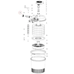 SunSun Ersatzteil für Druckteichfilter CPF-20000/30000 Ein- und Ausgangsschraube, Teichdruckfilter UV-Lampe, effiziente Teichfilteranlage