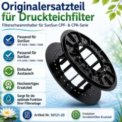 SunSun Ersatzteil für Druckteichfilter CPF-15000 Filterschwammhalter, Teichdruckfilter UV-Lampe, Teichfilteranlage 10000 l/h, effizienter Teichfilter