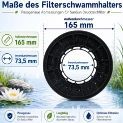 SunSun Ersatzteil für Druckteichfilter CPF-15000 Filterschwammhalter, Teichdruckfilter UV-Lampe, Teichfilteranlage 10000 l/h, effizienter Teichfilter