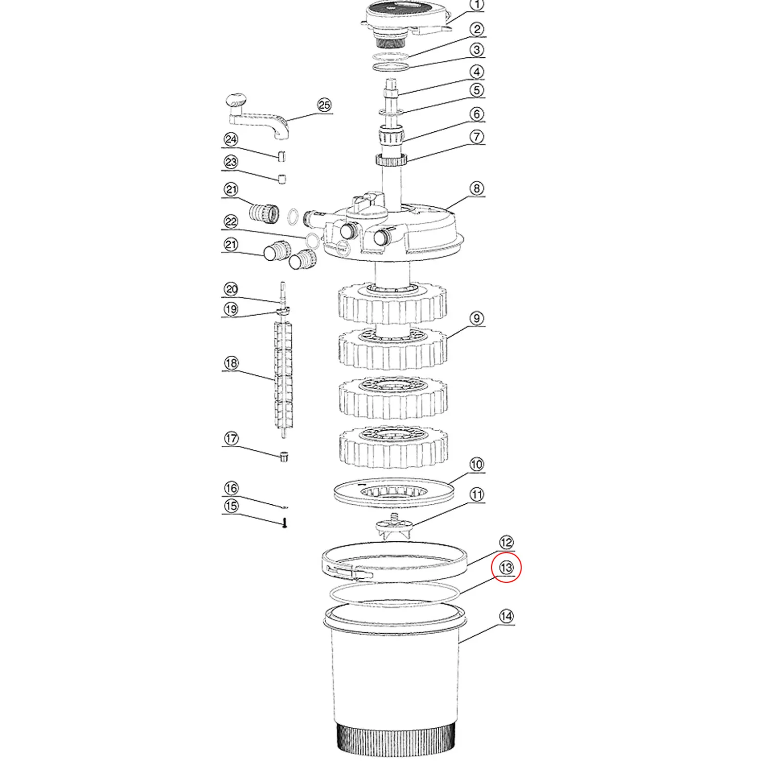 SunSun Ersatzteil für Druckteichfilter CPF-2500 O-Ring 3 265 x 6 mm, effiziente Teichfilteranlage 6000 l/h, Teichdruckfilter mit UVC-Lampe