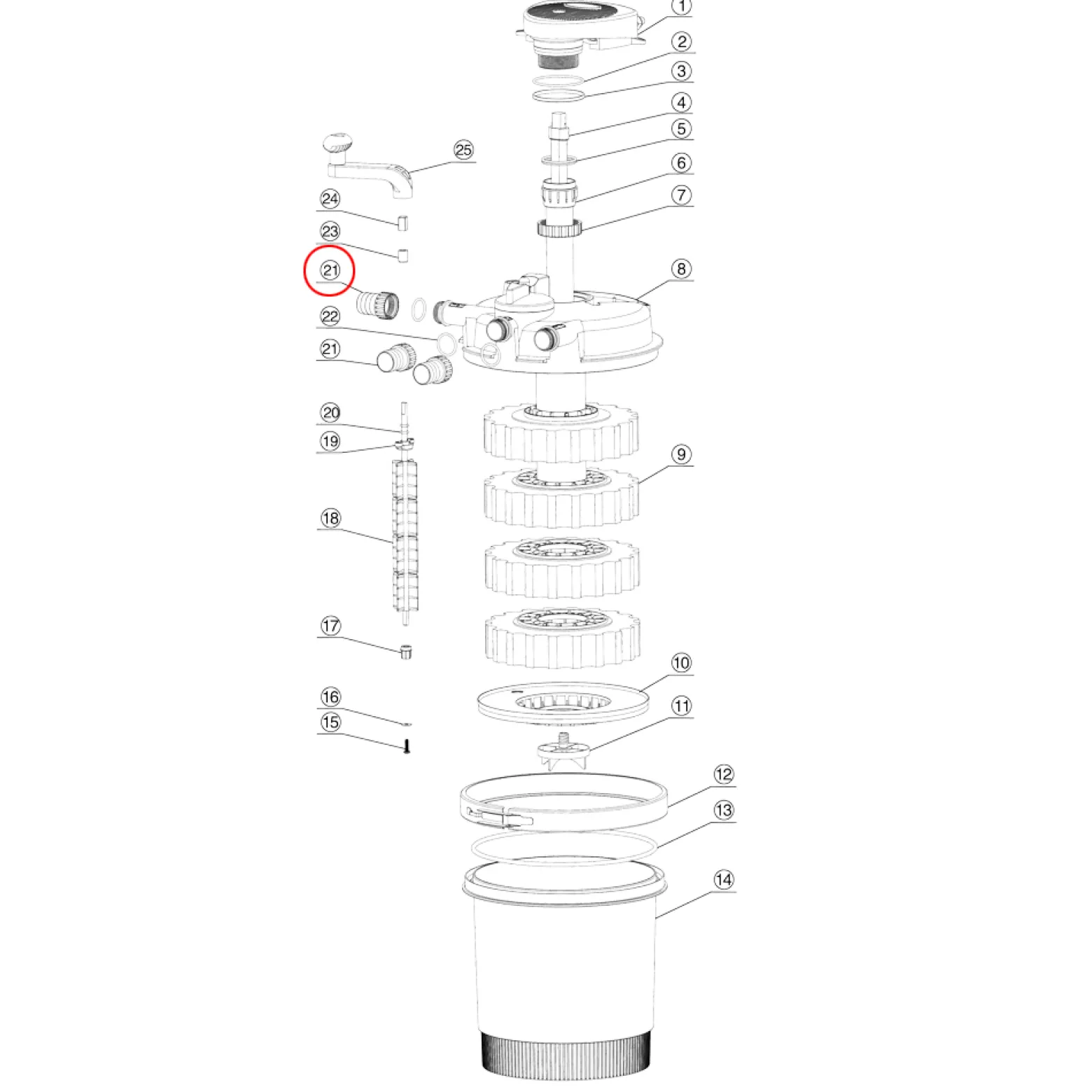 SunSun Ersatzteil für Druckteichfilter CPF-2500 Ein-/Ausgang Ø 32 mm, effiziente Teichfilteranlage 6000 l/h, Teichdruckfilter mit UVC-Lampe