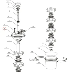 SunSun Ersatzteil für Druckteichfilter CPF-500 Deckel, Teichdruckfilter UV-Lampe 18 W, Teichfilteranlage 10000 l/h, effiziente Wasserfilterung