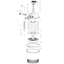 SunSun Ersatzteil für Druckteichfilter CPF-20000/30000 Ein-/Ausgang Ø 50 mm, Teichdruckfilter UVC-Lampe, effiziente Teichfilteranlage
