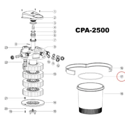 SunSun Ersatzteil für Druckteichfilter CPF-2500 Filterbehälter, effiziente Teichfilteranlage 6000 l/h, Teichdruckfilter mit UVC-Lampe