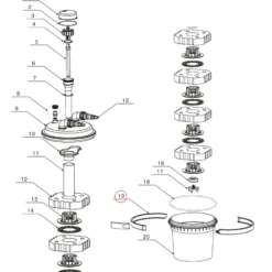 SunSun Ersatzteil für Druckteichfilter CPF-280/380/500 Spannring, Teichdruckfilter UVC-Lampe 11 W, 9000 l/h effiziente Teichfilteranlage