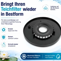 SunSun Ersatzteil für Druckteichfilter ab Q1/2021 Justierplatte Ø 294 mm, Teichdruckfilter UVC-Lampe, Teichfilteranlage hohe Wasserdurchlaufmenge