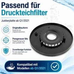 SunSun Ersatzteil für Druckteichfilter ab Q1/2021 Justierplatte Ø 294 mm, Teichdruckfilter UVC-Lampe, Teichfilteranlage hohe Wasserdurchlaufmenge