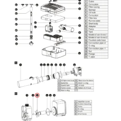 SunSun Ersatzteil für Filterpumpe CUF 6000 Pumpenwelle Impeller Rotor Pumpe Teich Filter