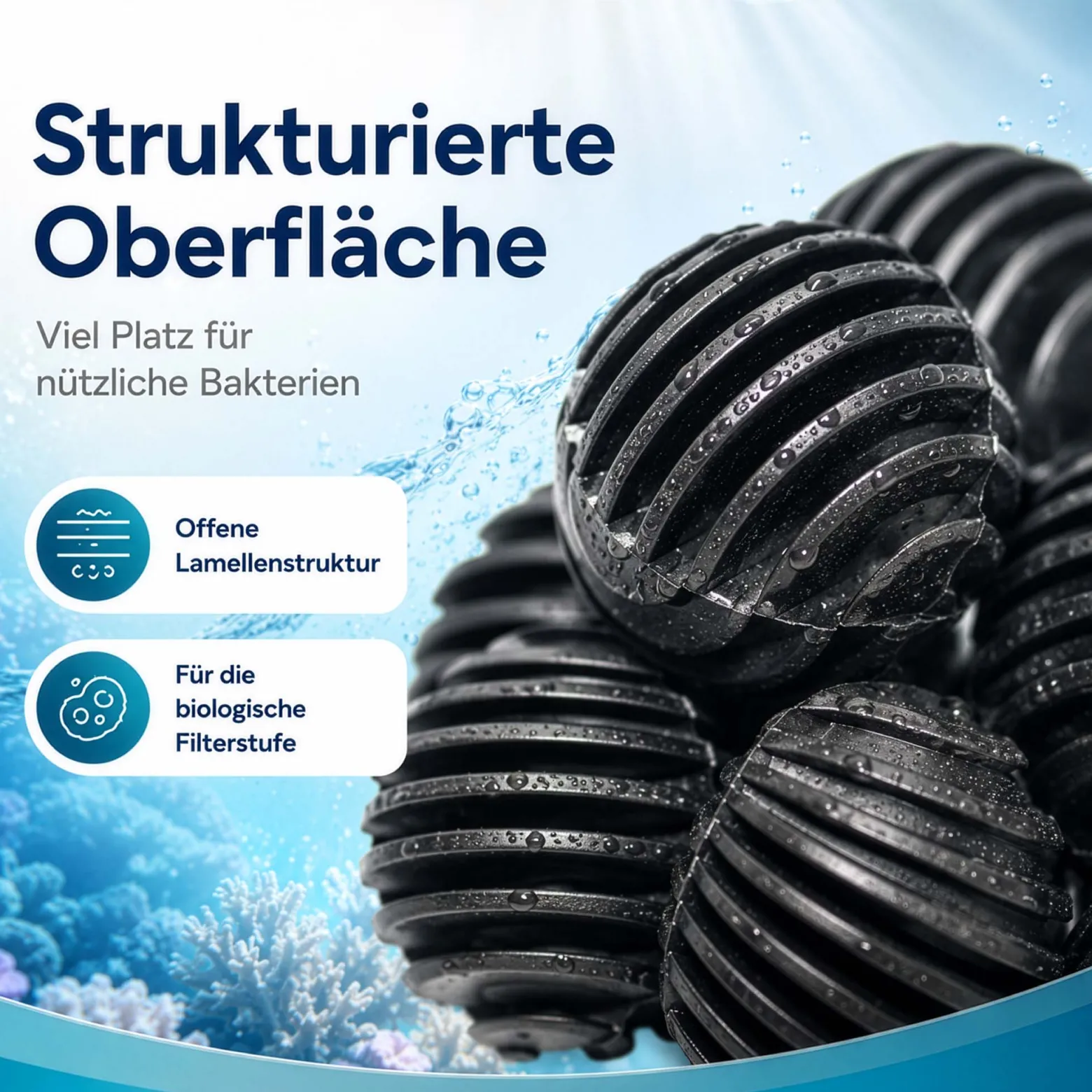 SunSun Ersatzteil für HW-303 Aquarium Außenfilter - Bio Balls 40 Stück Ø 28 mm, Biokugeln für Auqariumfilter, Aquariumzubehör Filterkugeln als Filtermedium
