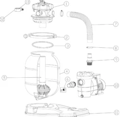 SunSun Ersatzteil für Sandfilteranlage T-Stück Verbinder für Manometer der Poolfilteranlage, 260 W Filteranlage, Sandfilterkessel für saubere Pools