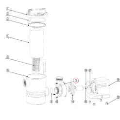 SunSun Ersatzteil für Schwimmbadpumpe Pumpengehäuse passend für Poolpumpe CPP-5000F bis CPP-8000F Original Ersatzgehäuse für Poolfilteranlage
