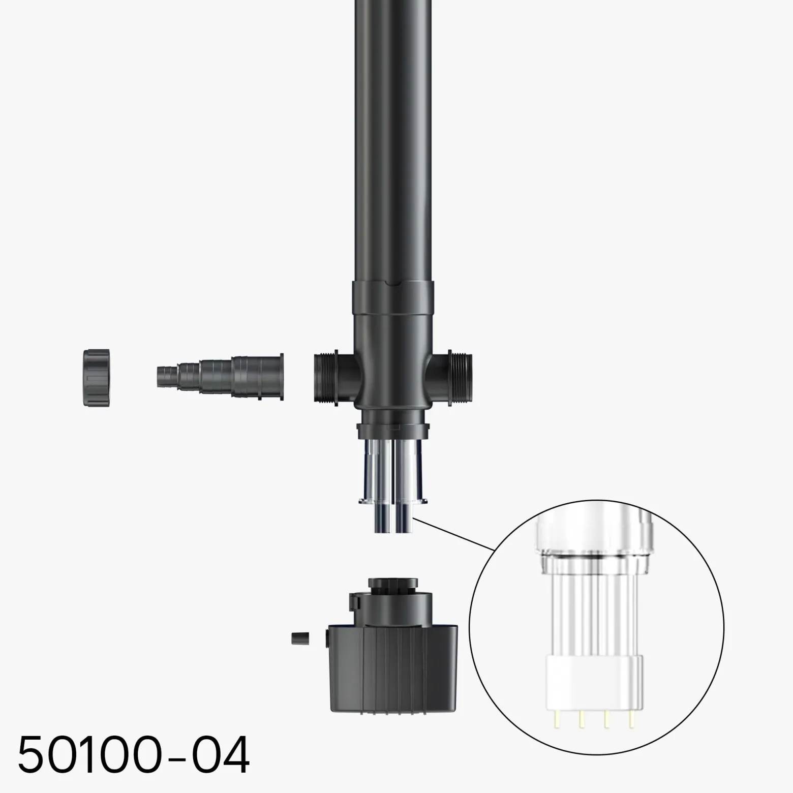 SunSun Ersatzteil für Teichklärer CUV-155 - UV-C Lampe 55 W - Ersatz Leuchtmittel für Vorklärgerät für Teichfilter & Teichpumpe, Wasserklärer mit UV-Lampe, Lichtfilter zur Algenbekämpfung