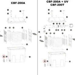 SunSun Ersatzteil Schraubring für Schmutzablass für Bio Teichfilter CBF-200T CBF-200U CBF-200 – Durchlauffilter Teich bis 8000L Teichvolumen – bis 2300l/h – mit Thermometer – Filter Biofilter Koiteich