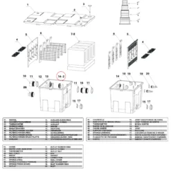 SunSun Ersatzteil Wanne Stufe 2 für Bio Teichfilter CBF-350B - Durchlauffilter Teich bis 60.000 L Teichvolumen - bis 10000 l/h - 2 Kammer-System Teich Filter Biofilter Koiteich - Gehäusewanne