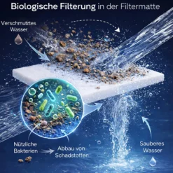 SunSun Filtervlies Synfil 300 50 x 50 x 2,5 cm, sehr feine Porung, weiß, für Teichfilter oder Aquarienfilter, Aquarium Filtermedium
