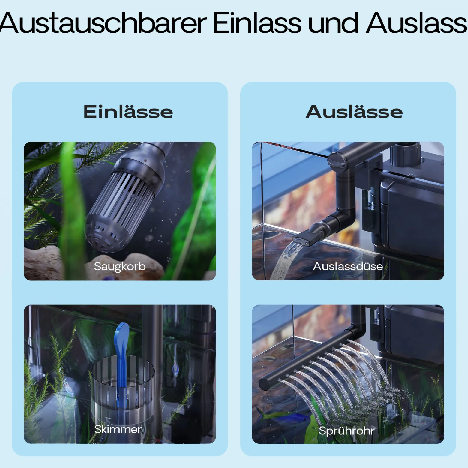SunSun HBL-802 Hang On Filter Aquarium Anhängefilter 500l/h 6 W für Aquarien bis 100 Liter