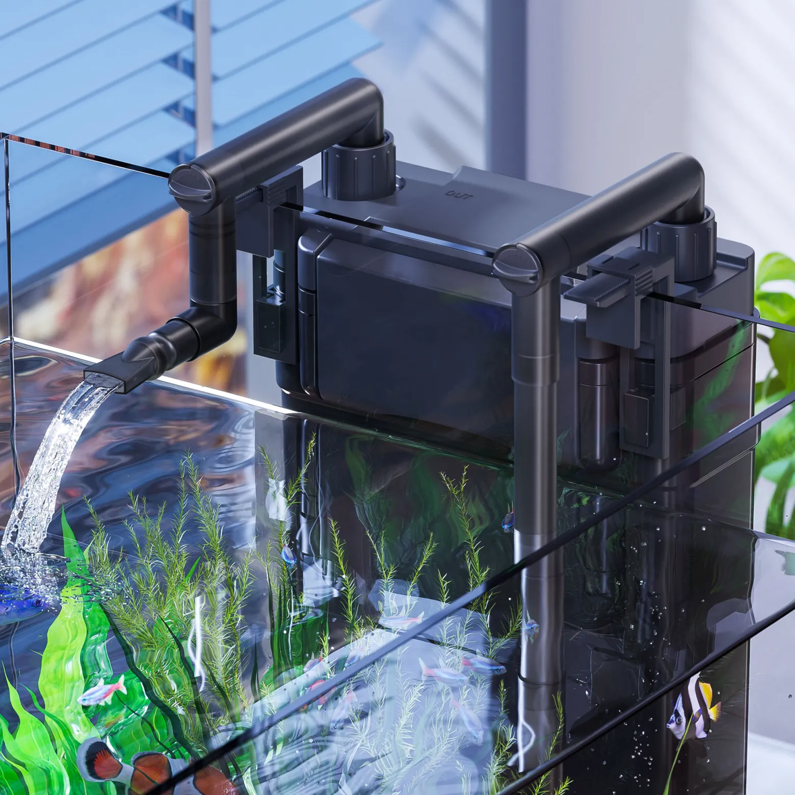 SunSun HBL-803 Hang On Filter Aquarium Anhängefilter 500l/h 6 W für Aquarien bis 150 Liter