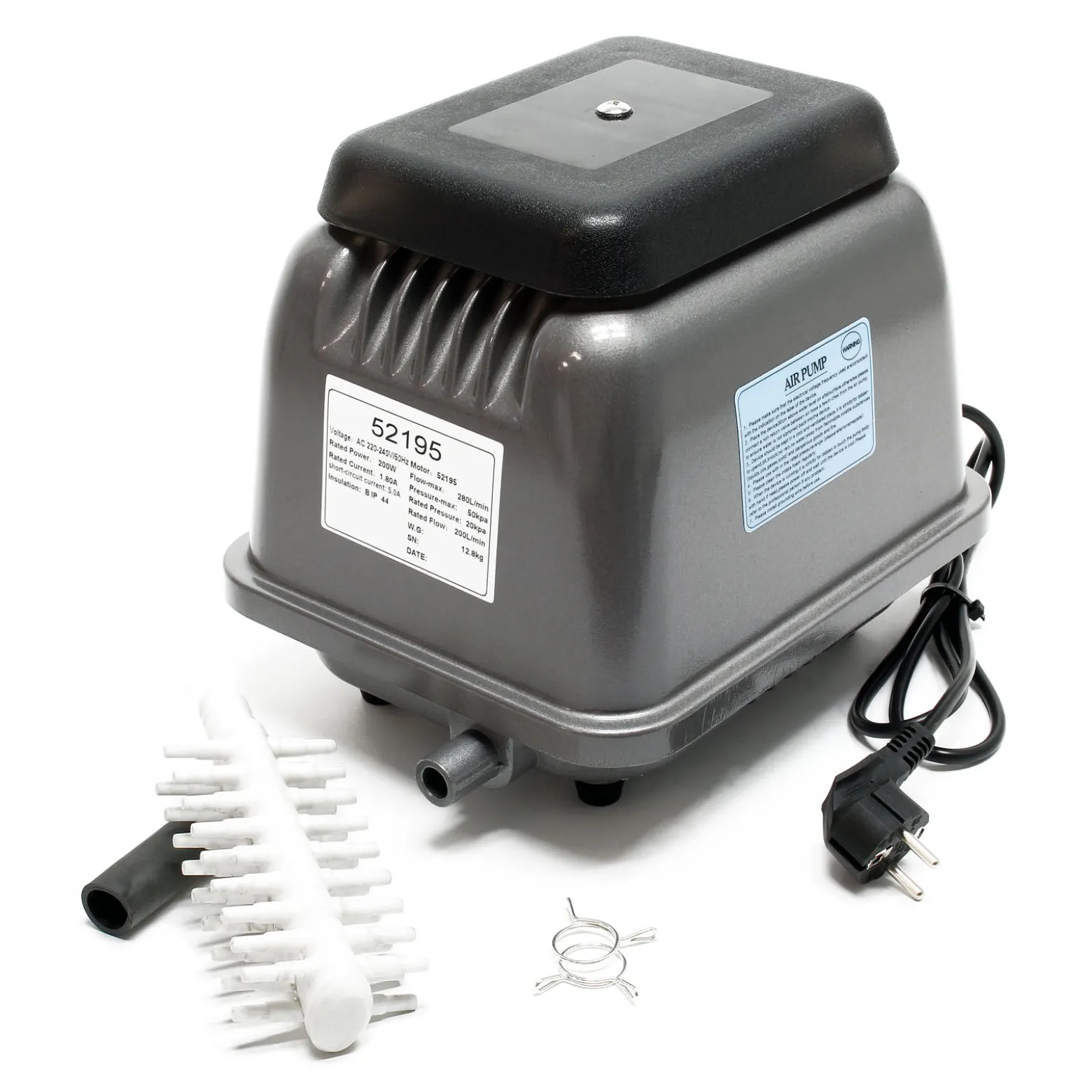 SunSun HJB-280 Teichbelüfter 16800l/h 200W Luftpumpe für Aquarium und Teiche für eisfreies Wasser im Winter und Sauerstoffzufuhr im Sommer