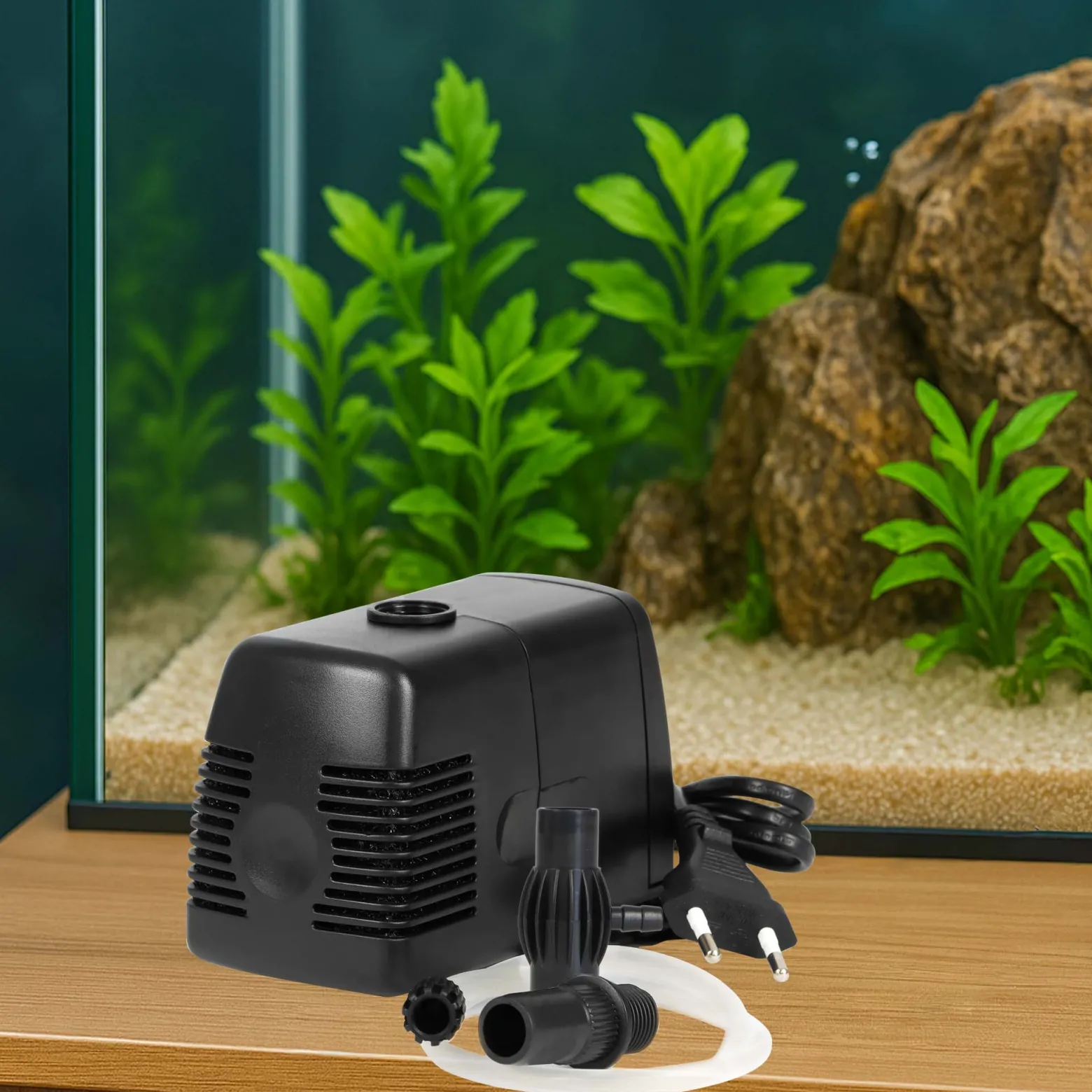 SunSun HJ-542 ECO Aquarium Pumpe 400 L/h 5 W kleine Aquariumpumpe mit Filterschwamm und Sauerstoffschlauch für Mini Aquarium