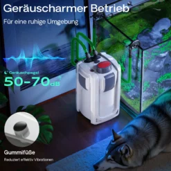 SunSun HW-704A Aquariumaußenfilter 2000 L/h 45Watt mit 4 Stufen, Filtermedien, Aquarium, Filterpumpe