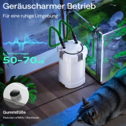SunSun HW-505A Aquarium Außenfilter 800 L/h 15 W 4 Stufen Kammerfilter inkl Filtermaterial, Filtermedien, Filterpumpe