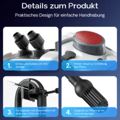 SunSun HW-702A Aquarium Außenfilter 1000 L/h 24 W, 3 Stufen, Filterpumpe, Filtermedien