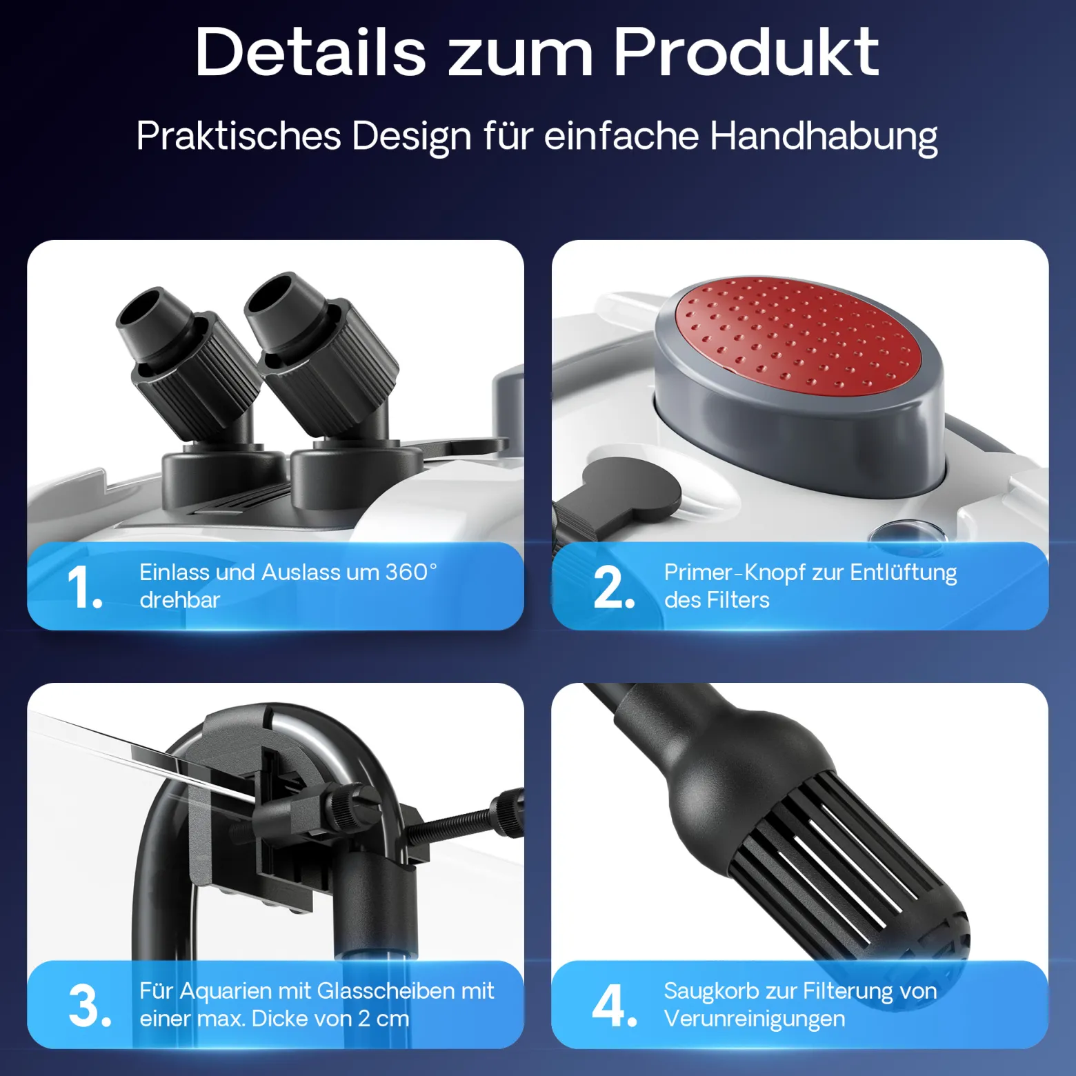 SunSun HW-703A Aquariumaußenfilter 1400 L/h 30 W mit 3 Stufen Filter Aquarium