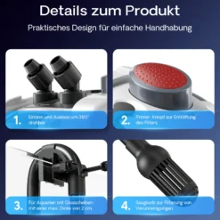 SunSun HW-302 Aquarium Außenfilter 18 W 1000 L/h 3 Stufen Kammerfilter mit Filtermaterial