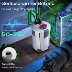 SunSun HW-303 Aquarium Außenfilter 1400 L/h 3 Stufen Kammerfilter inkl Filtermaterial
