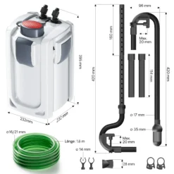 SunSun HW-702B Aquariumaußenfilter 1000 L/h 24 W mit 9 W UVC und 3 Stufen Filter Aquarium