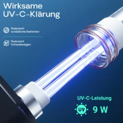 SunSun HW-702B Aquariumaußenfilter 1000 L/h 24 W mit 9 W UVC und 3 Stufen Filter Aquarium