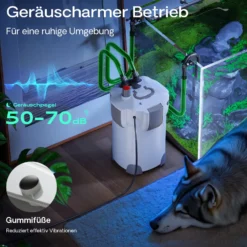 SunSun HW-404B Aquarium Außenfilter 2000 L/h 4 Stufen mit 9 W UV-Lampe, Filtermedien