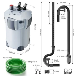 SunSun HW-404B Aquarium Außenfilter 2000 L/h 4 Stufen mit 9 W UV-Lampe, Filtermedien