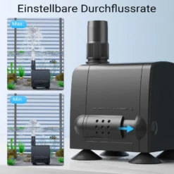 SunSun JP-033 Aquarium Pumpe 600l/h 8W kleine Aquariumpumpe für Mini Aquarium 25L kompakte Wasserpumpe für Nano Aquarien