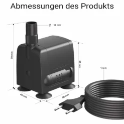 SunSun JP-032 Aquarium Pumpe 350l/h 5W kleine Aquariumpumpe für Mini Aquarium 25L kompakte Wasserpumpe für Nano Aquarien