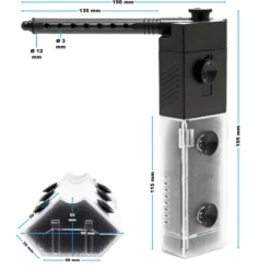 SunSun JP-093 Innenfilter Aquarium mit Pumpe 450 l/h 5W Eckfilter M für kleines Aquarium bis 60 L