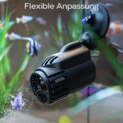 SunSun JVP-110A Strömungspumpe 2000 l/h 3 W Aquarium Pumpe mit 1 schwenkbaren Düse und Saugnapf zur einfachen Befestigung