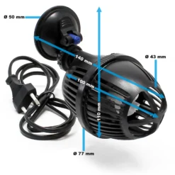 SunSun JVP-101A Strömungspumpe 3000 l/h 6 W Aquarium Pumpe mit 1 schwenkbaren Düse und Saugnapf zur einfachen Befestigung