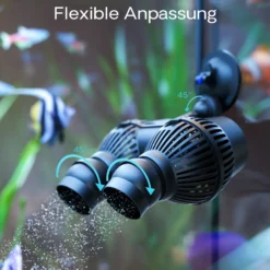 SunSun JVP-200A Strömungspumpe 5000 l/h 7 W Aquarium Pumpe mit 2 schwenkbaren Düsen und Saugnapf zur einfachen Befestigung