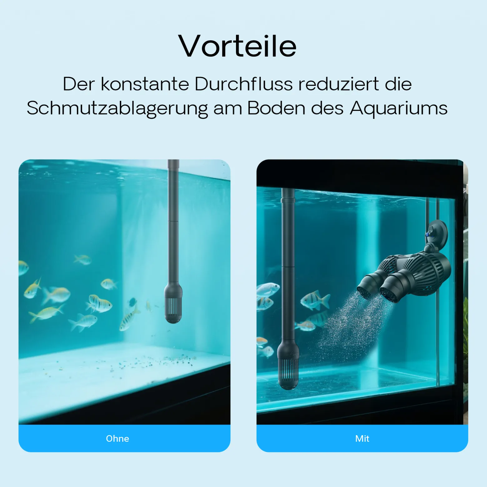 SunSun JVP-200A Strömungspumpe 5000 l/h 7 W Aquarium Pumpe mit 2 schwenkbaren Düsen und Saugnapf zur einfachen Befestigung