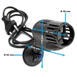 SunSun JVP-120A Strömungspumpe 3000l/h 6W Aquarium Pumpe mit 1 schwenkbaren Düse und Saugnapf zur einfachen Befestigung